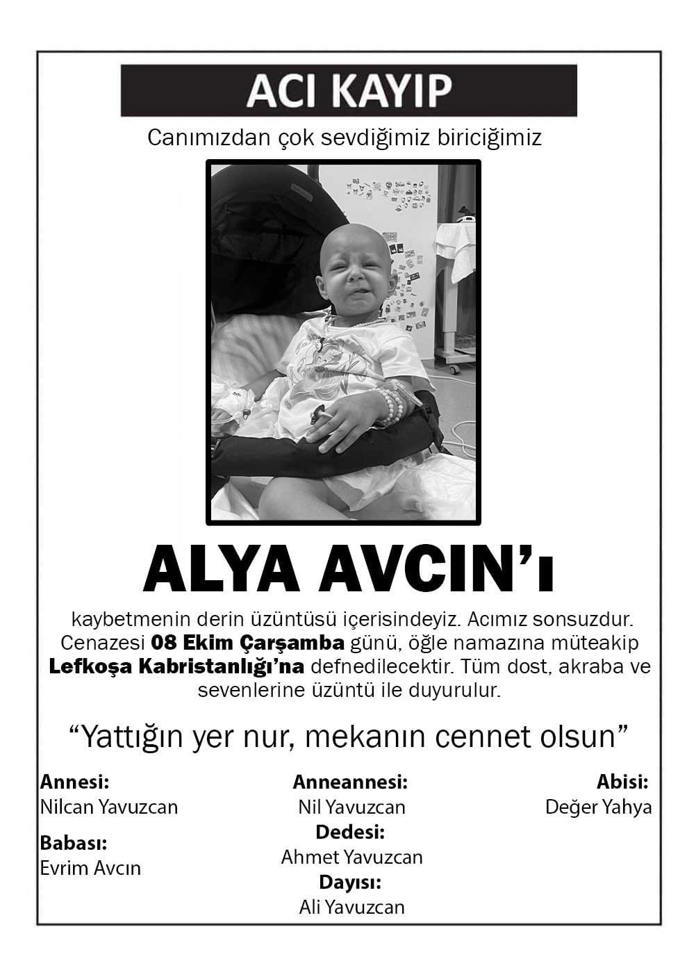 Alya Avcın’ın Kaybı: Ailesi ve Sevenleri İçin Derin Bir Yas
