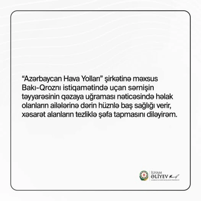 Azerbaycan Havayolları’na ilişkin yolcu uçağı yere çakıldı!