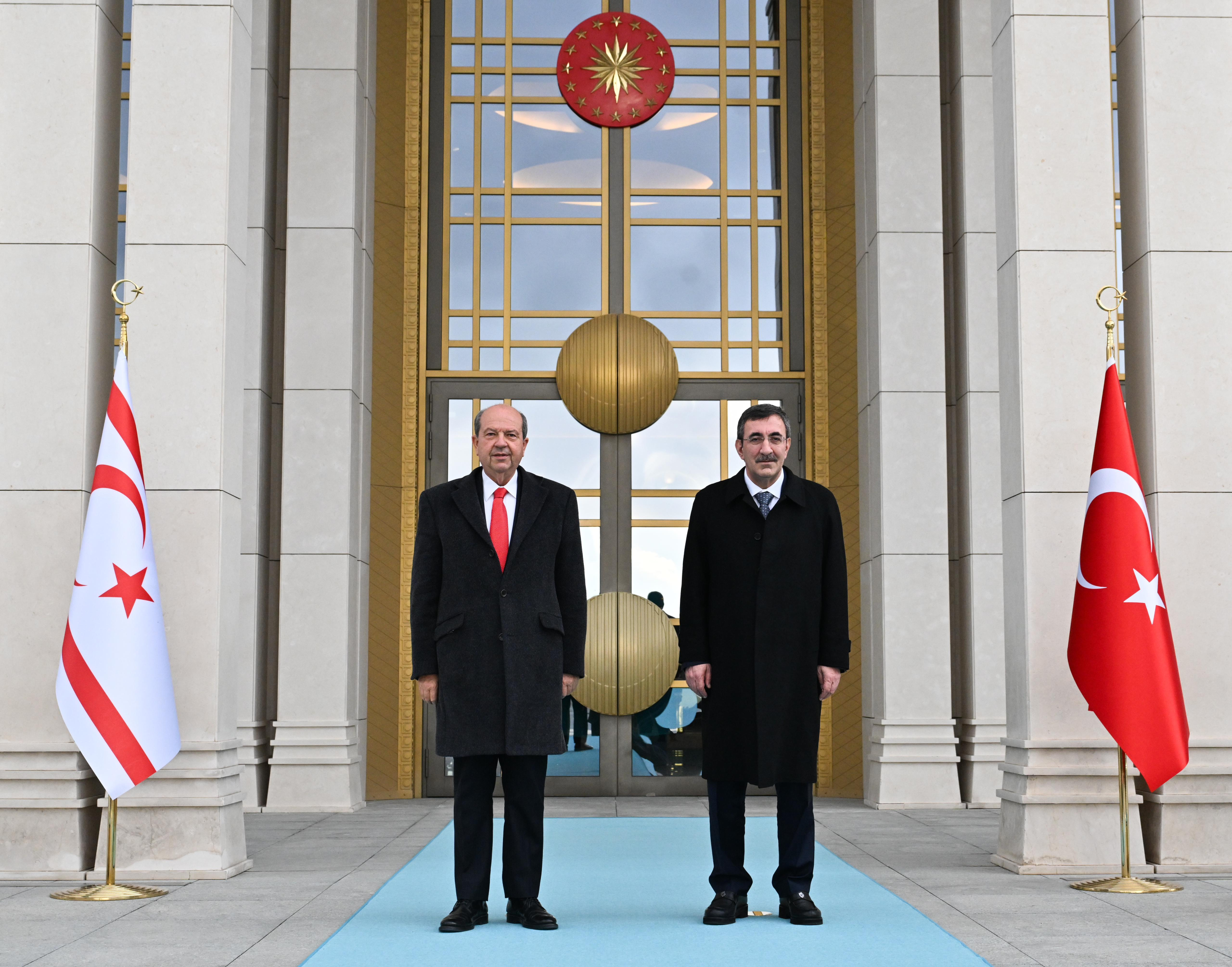 Cumhurbaşkanı Ersin Tatar, Türkiye Cumhuriyeti Cumhurbaşkanı Yardımcısı Cevdet Yılmaz ile Görüştü