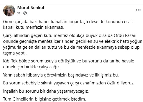 Girne Belediye Başkanı Murat Şenkul'dan Açıklama